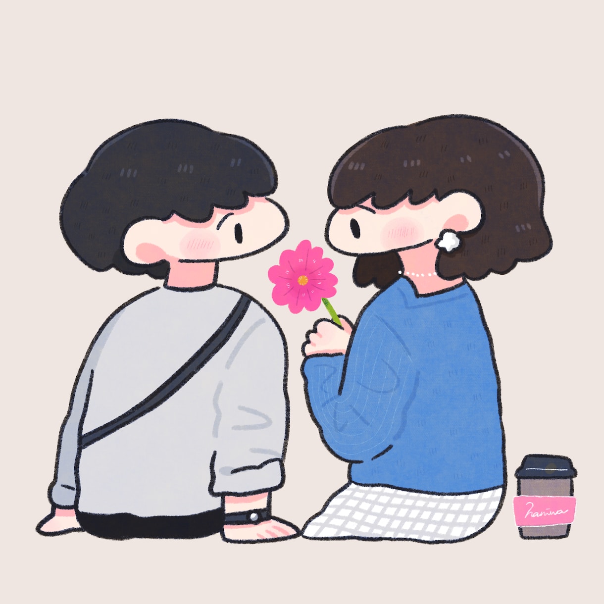 カップルイラスト × SNSアイコン描きます 大切な人との記念日に！ゆるい似顔絵を描きます イメージ1