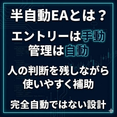 裁量手法を半自動EA・補助ツール化します 完全自動に不安がある方へ。判断を残して使える実用ツールを構築 イメージ4
