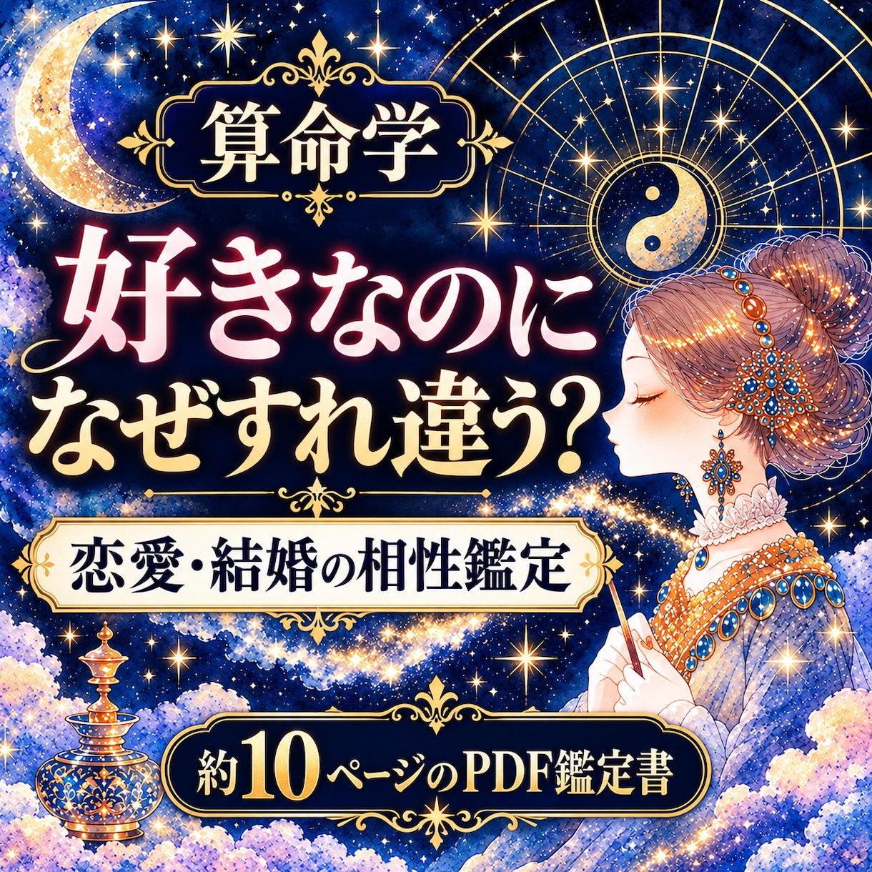 算命学で恋愛・結婚の相性を丁寧に読み解きます 好きなのにすれ違う。ふたりの距離感を知るPDF鑑定 イメージ1