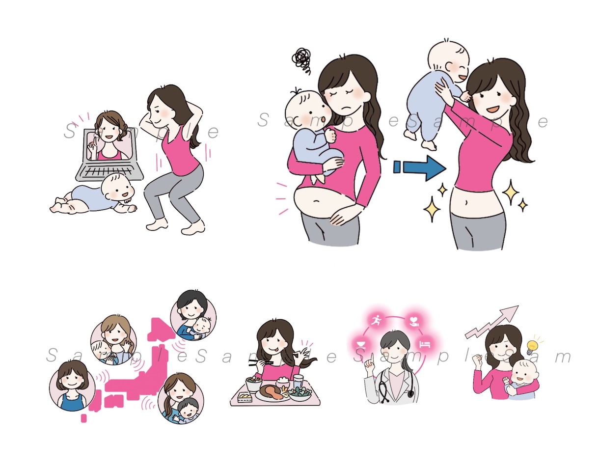 つかいやすい！シンプルなカットイラスト描きます Ai形式の動かせるイラストでモーショングラフィックスなどにも イメージ5