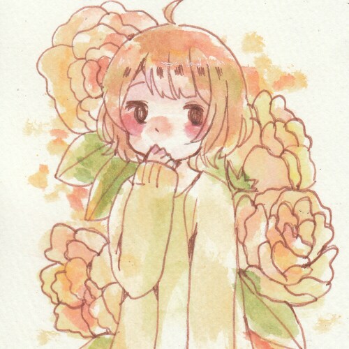 あなたの好きなお花を添えたイラストを描きます 他とは違う、好きなお花とイラストのコラボレーションです！ イメージ1