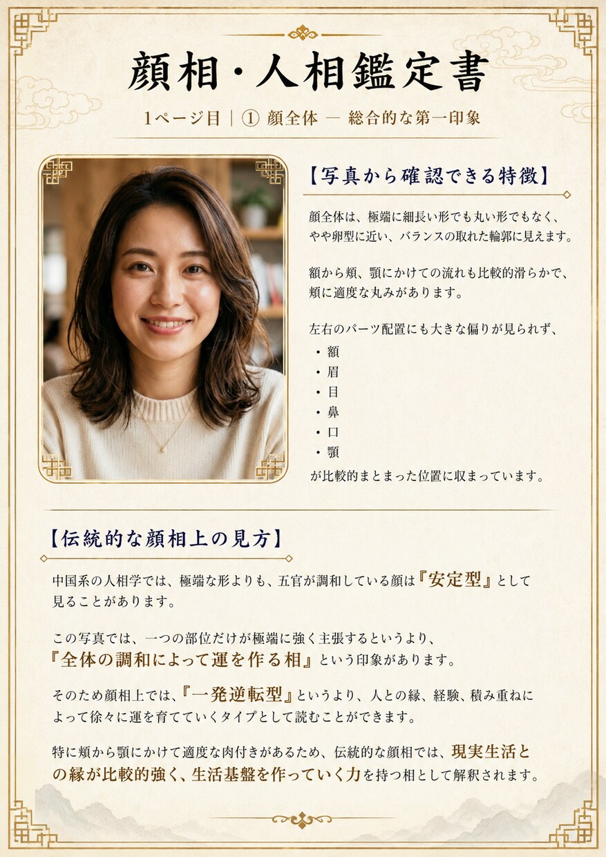 顔相・人相であなたの本質と運勢を鑑定しますます 顔写真から本質・運勢・仕事・恋愛を読み解きます イメージ4