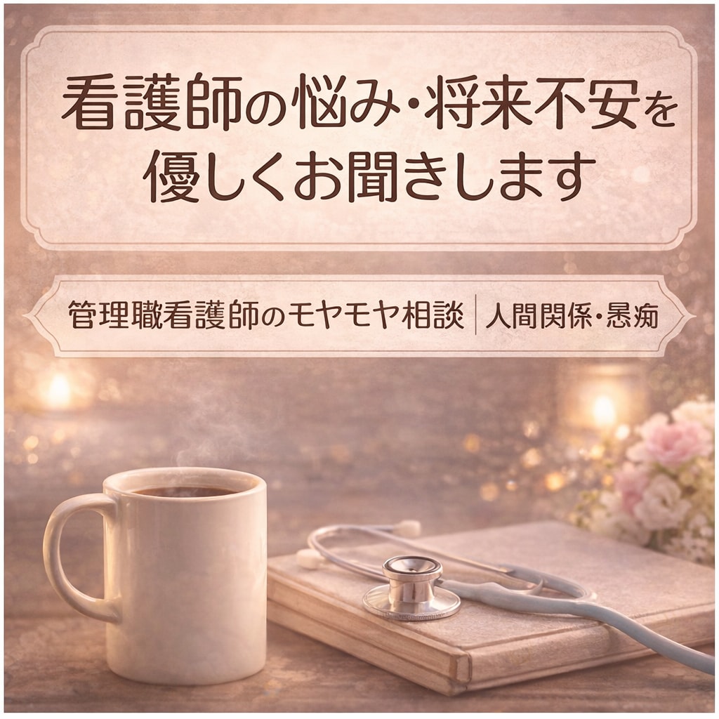看護師のお悩み・モヤモヤ　優しくお聴きします 精神科看護師長｜チャットで人間関係・将来の不安を相談 イメージ1