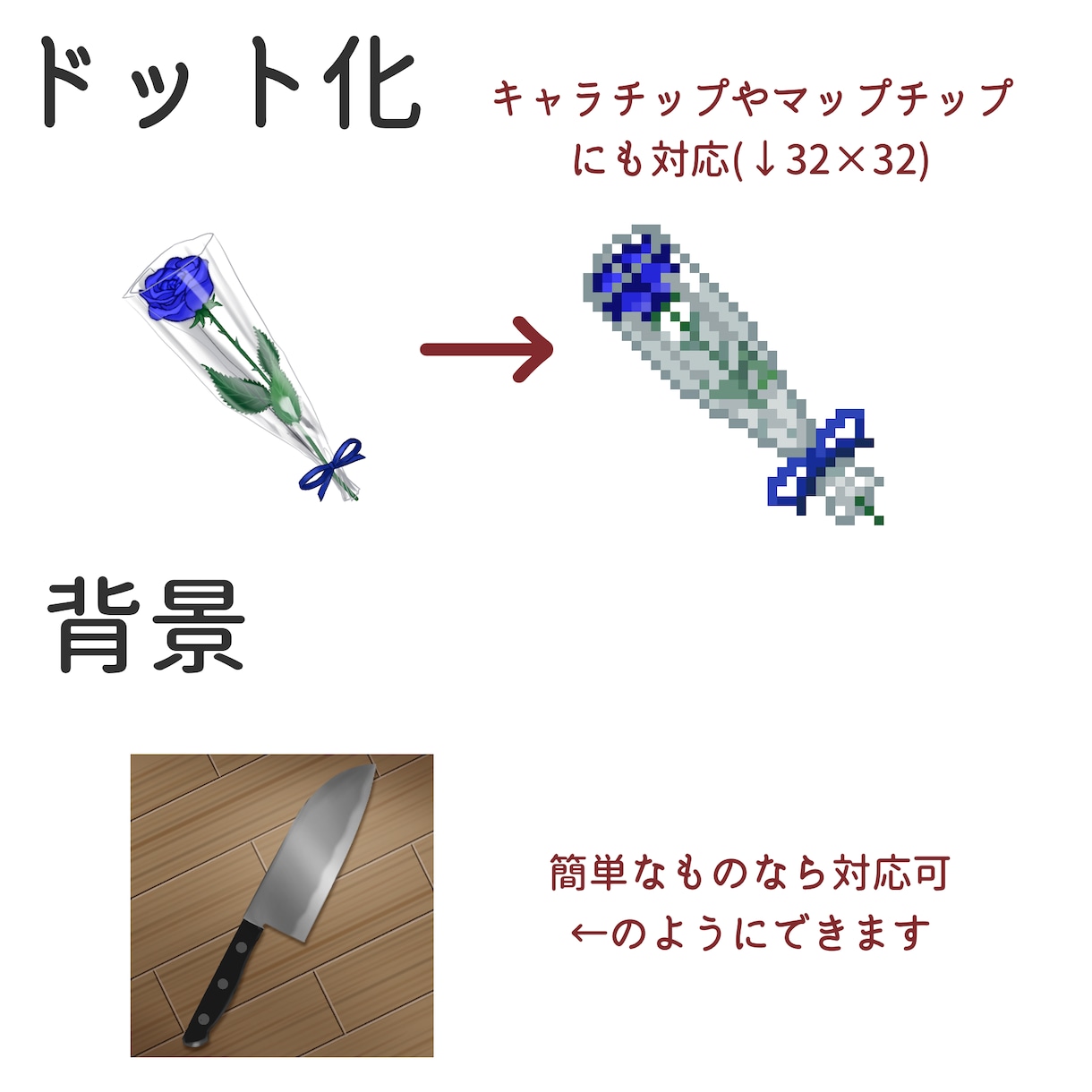 ゲーム用アイテム等のイラストやアニメ描きます ゲーム・TRPG等にご利用ください。ドット、軽い背景も可能。 イメージ6