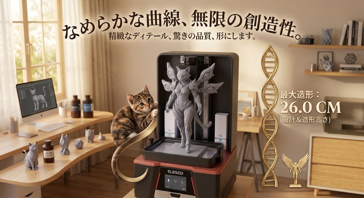 最大寸法26cm、あなたの3Dデータを立体化します なめらかな曲面がつくれます。シンプル価格です。 イメージ1