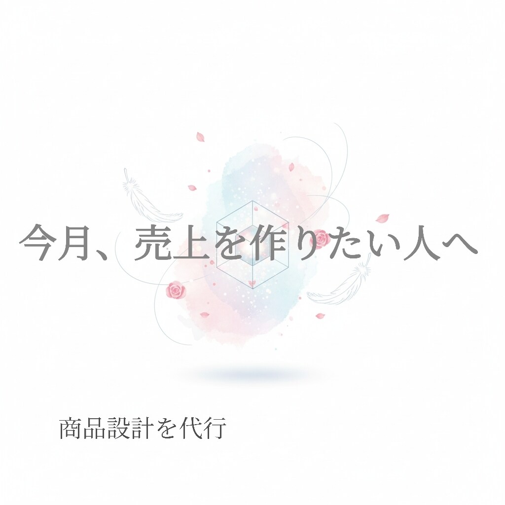 今月売れる商品設計を代行します 時間がない人のための即実行型ビジネス設計 イメージ1