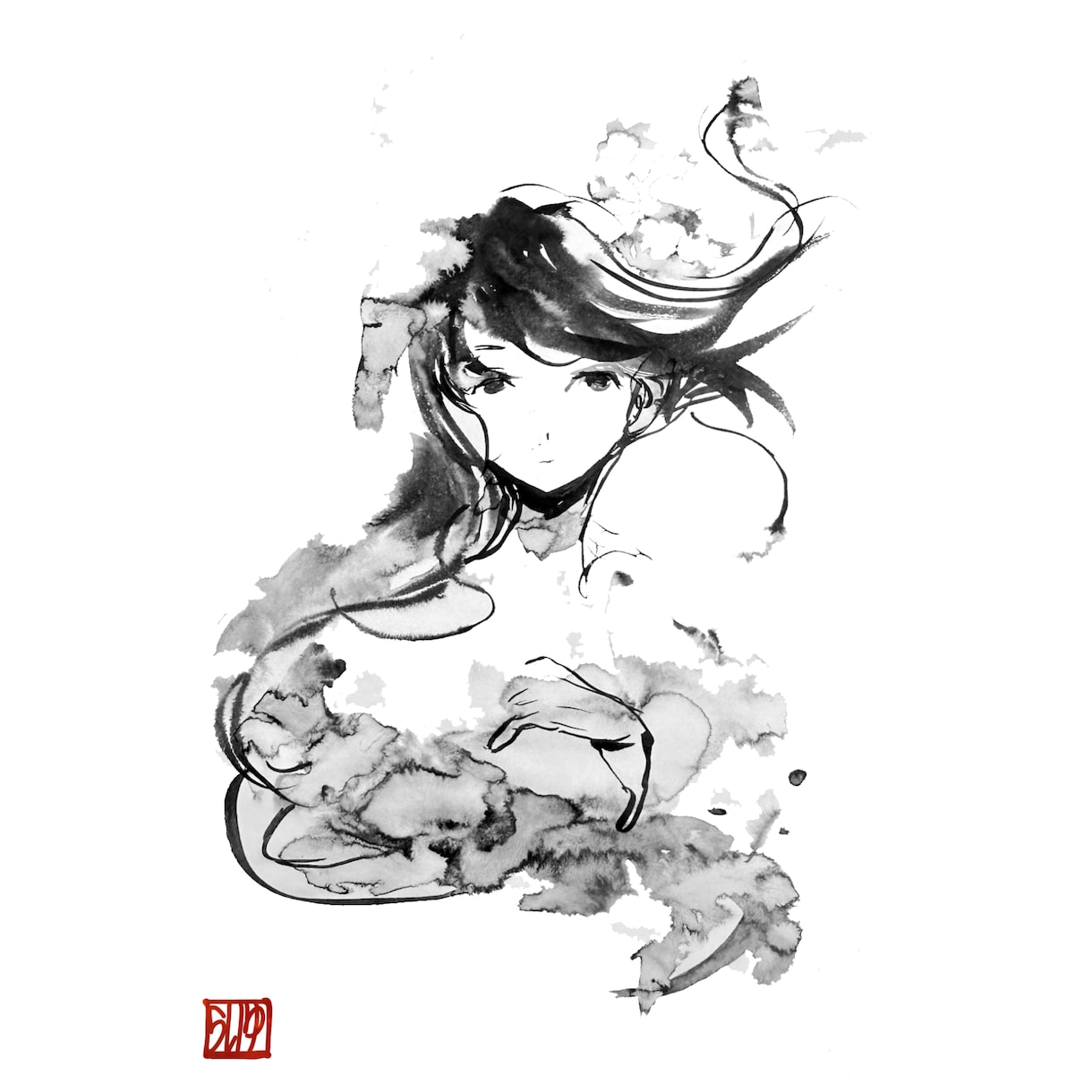 手描き水墨画風イラスト制作｜和の美を描きます 現役イラストレーターが水墨画のようなタッチで描きます！ イメージ5