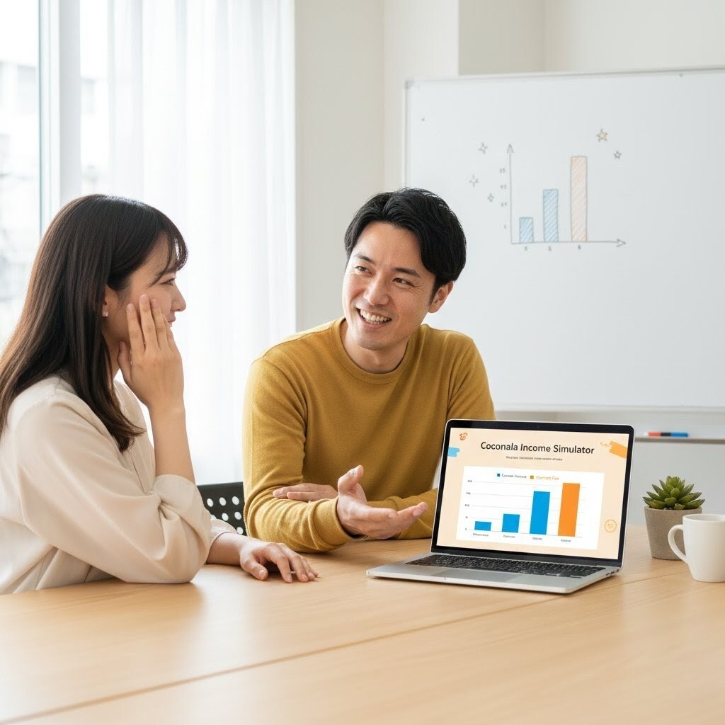 低単価の悩みを数字で整理し、目標月収を逆算します ココナラの収益をツールで整理。無理ない目標を一緒に逆算。 イメージ1