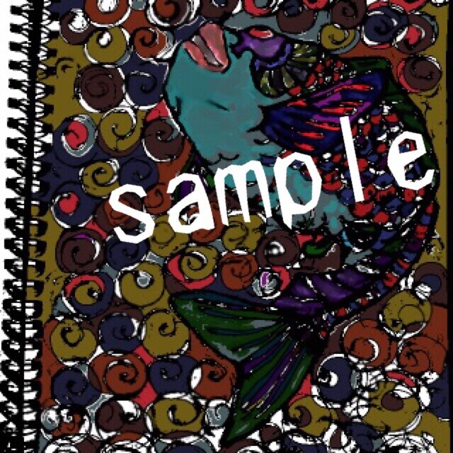 筆ペンで絵を描き色つけしてお渡しします。 イメージ3