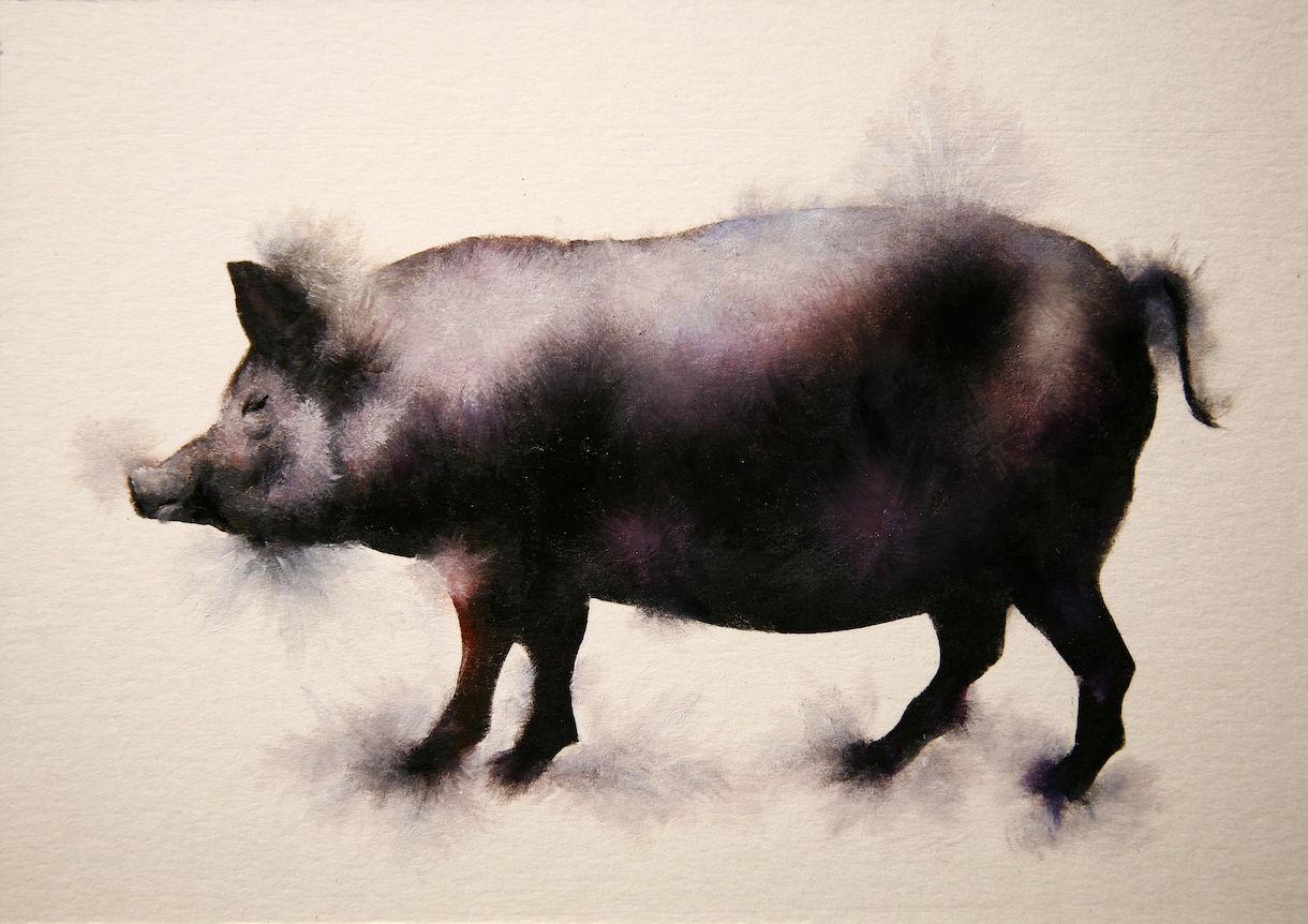 アナログな墨絵水彩風やモノトーン系の絵画を描きます 現代アート的な滲み表現やシルエット画など単体限定の特別版です イメージ7