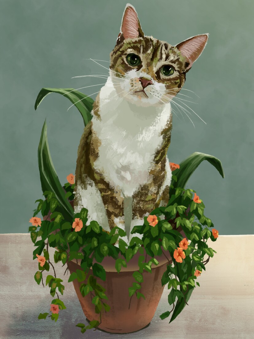 写真から愛猫・愛犬などリアルなイラスト描きます プレゼント、待ち受け、グッズ、など イメージ4