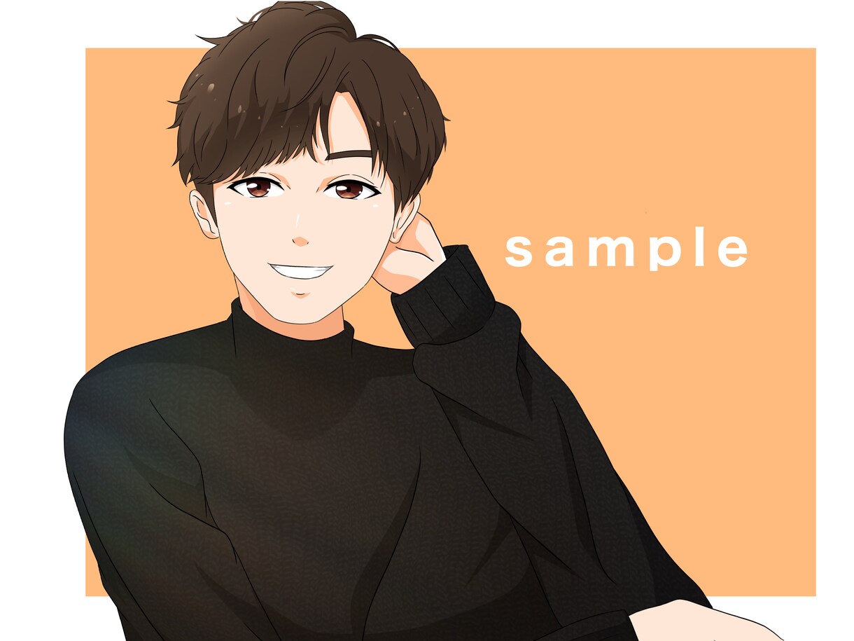 SNS・仕事用に最適！男性イラスト制作します 商用利用OK！柔らかタッチで信頼感ある仕上がりに！！ イメージ6