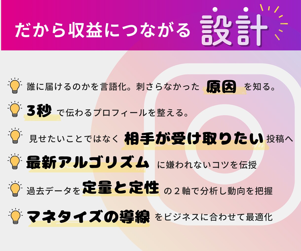 完全サポート！収益できるアカウントへ分析設計します 8000人SNS育成した現役プロマネが定量定性で解析！ イメージ3