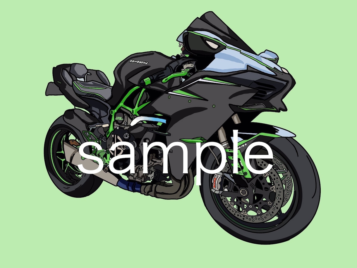 商用可☆アイコンなどに！バイクをイラストに変えます バイク・ロゴイラスト♪ツイッターYouTubeインスタに♪ イメージ2