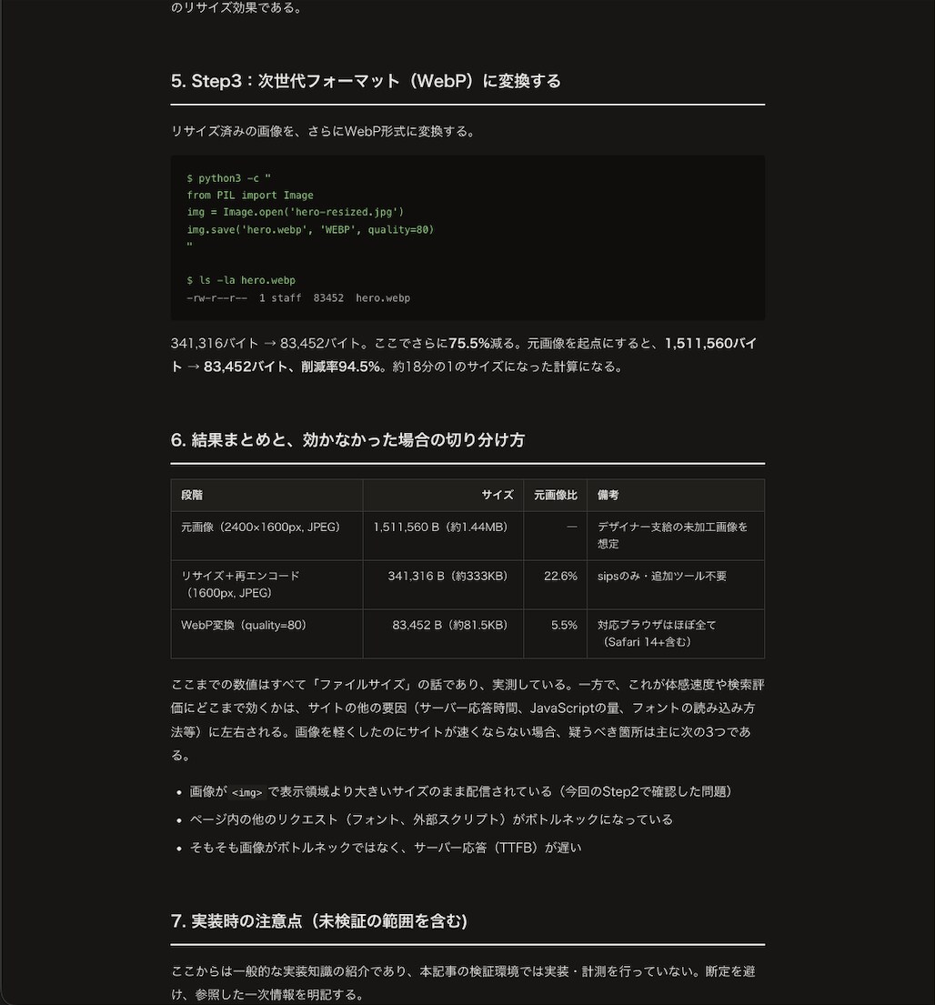 AI・技術系の記事を、検証済みの内容で執筆します 調べただけで書かず、実際に動かしてから執筆します イメージ3