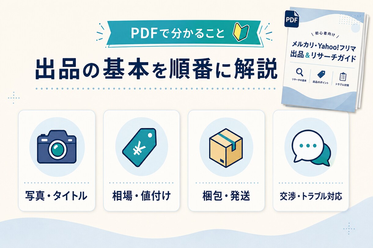 初心者向けフリマ出品ガイドをお渡しします メルカリ・Yahoo!フリマ攻略PDF＋Excel イメージ3