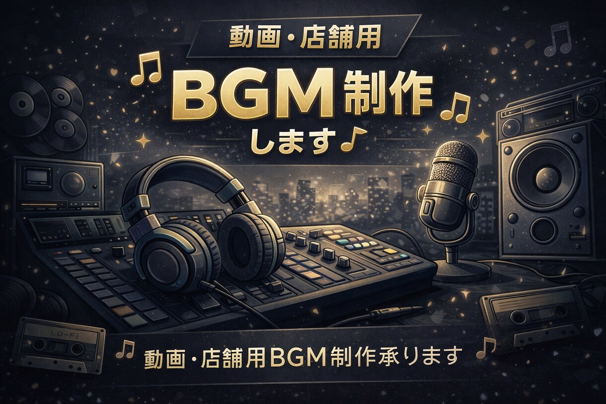作曲編曲歴10年！動画・店舗用BGM制作します 動画・店舗BGMなどに使える完全オリジナル音源を制作！ イメージ1