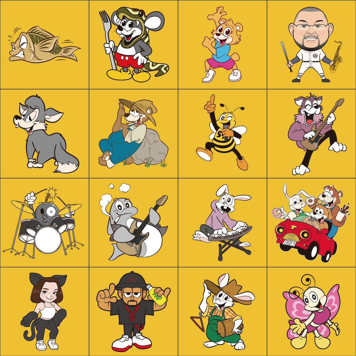 レトロポップなカートゥーンキャラクター描きます 世界に一つのレトロカートゥーンキャラクター イメージ8