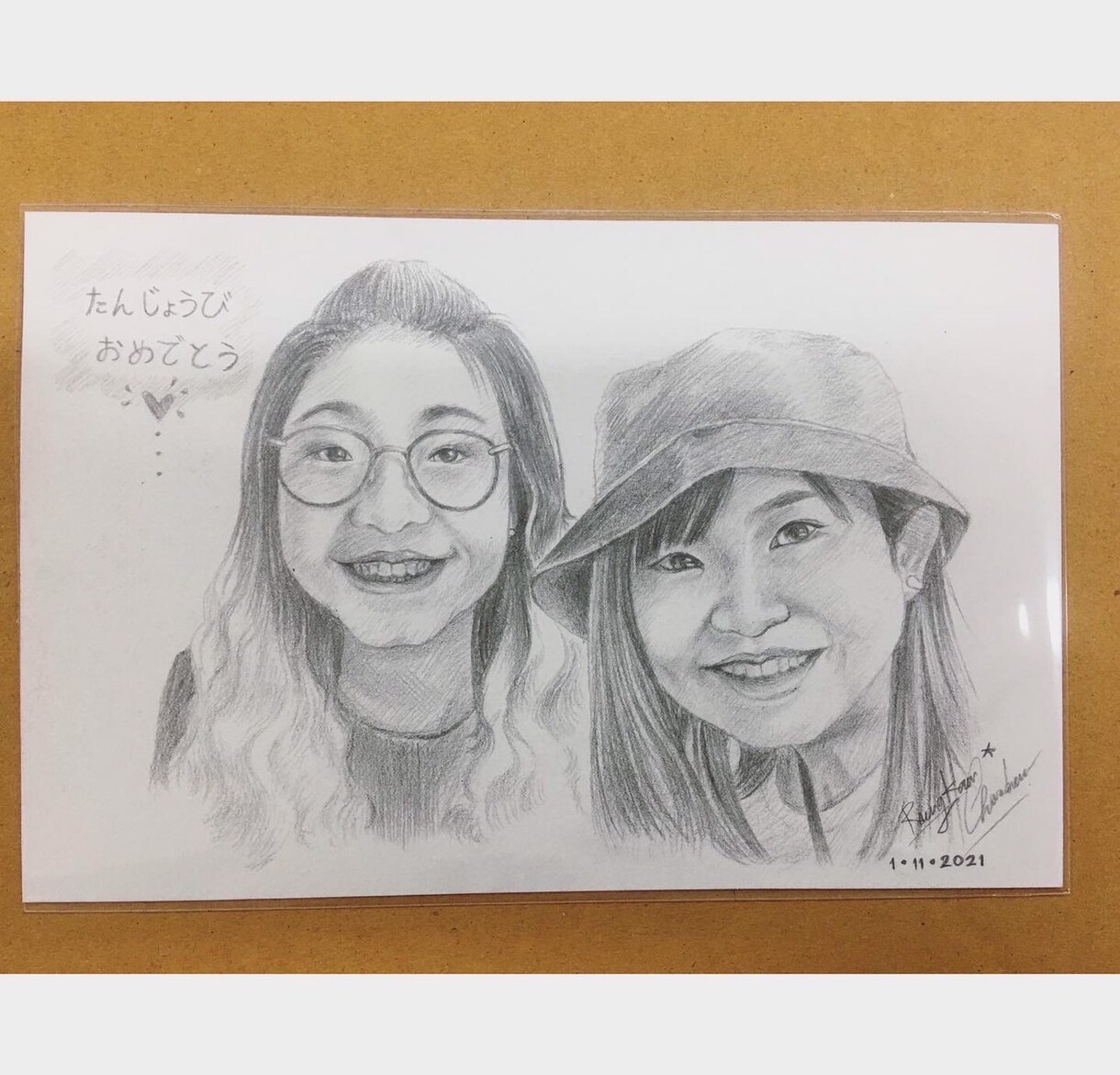 思い出作り♪写真をもとに人物や猫の似顔絵を描きます 家族や恋人、友達、ペット、また去ってしまった人やペットの為に イメージ5