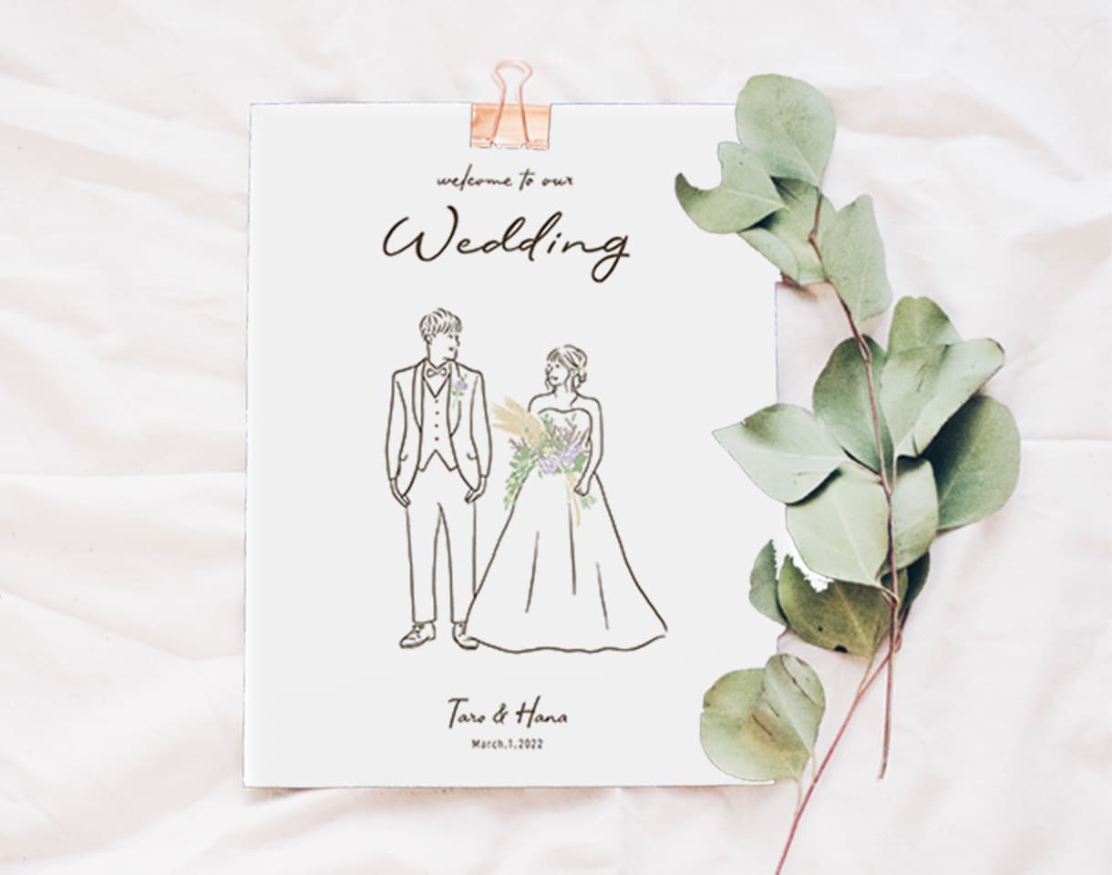 シンプルでお洒落なウェルカムボートイラスト描きます オリジナルのWeddingアイテム制作に＊ イメージ2