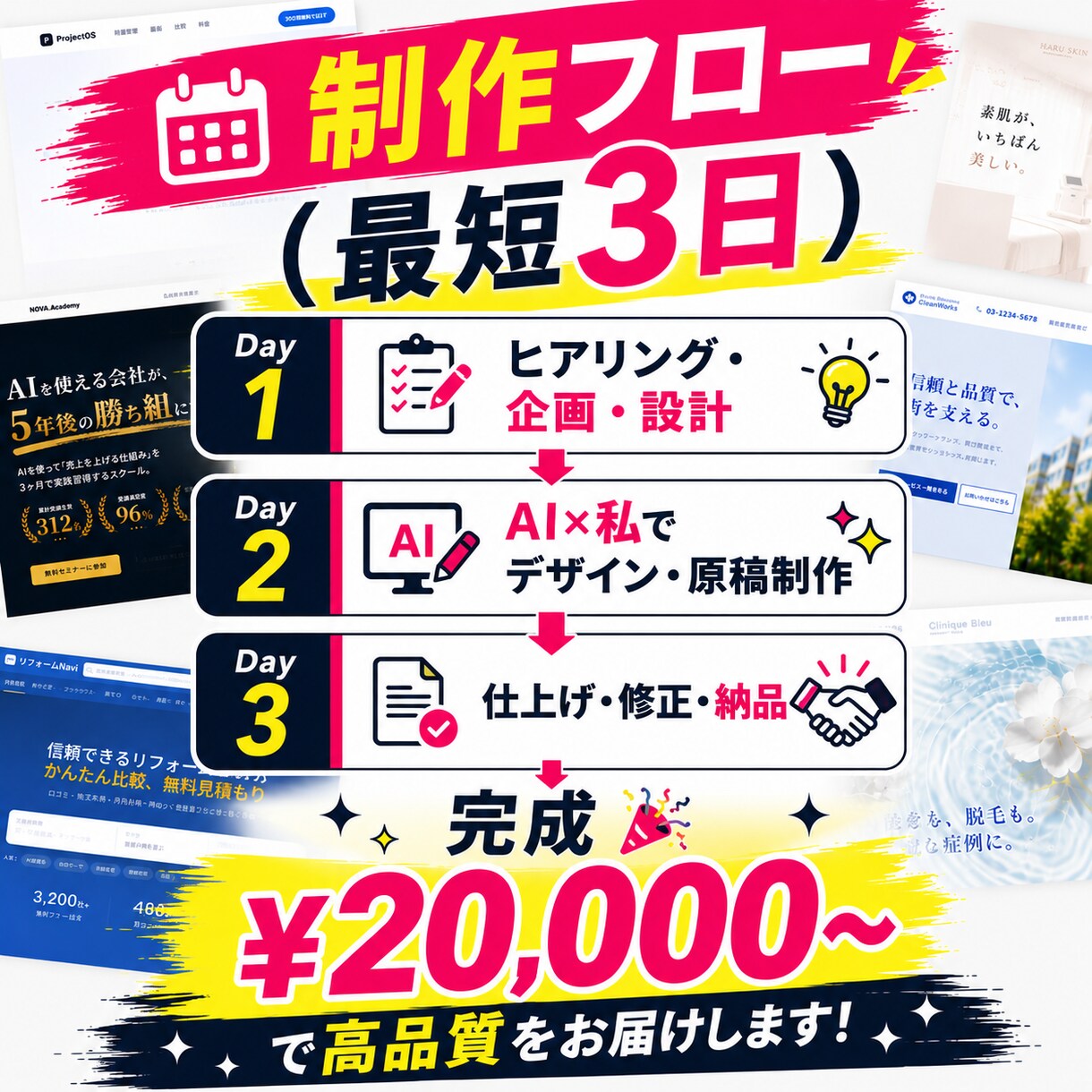 AI活用で3日納品|集客できるHP・LP制作します デザインはAI、企画と仕上げは人間。両方のいいとこ取りを。 イメージ5