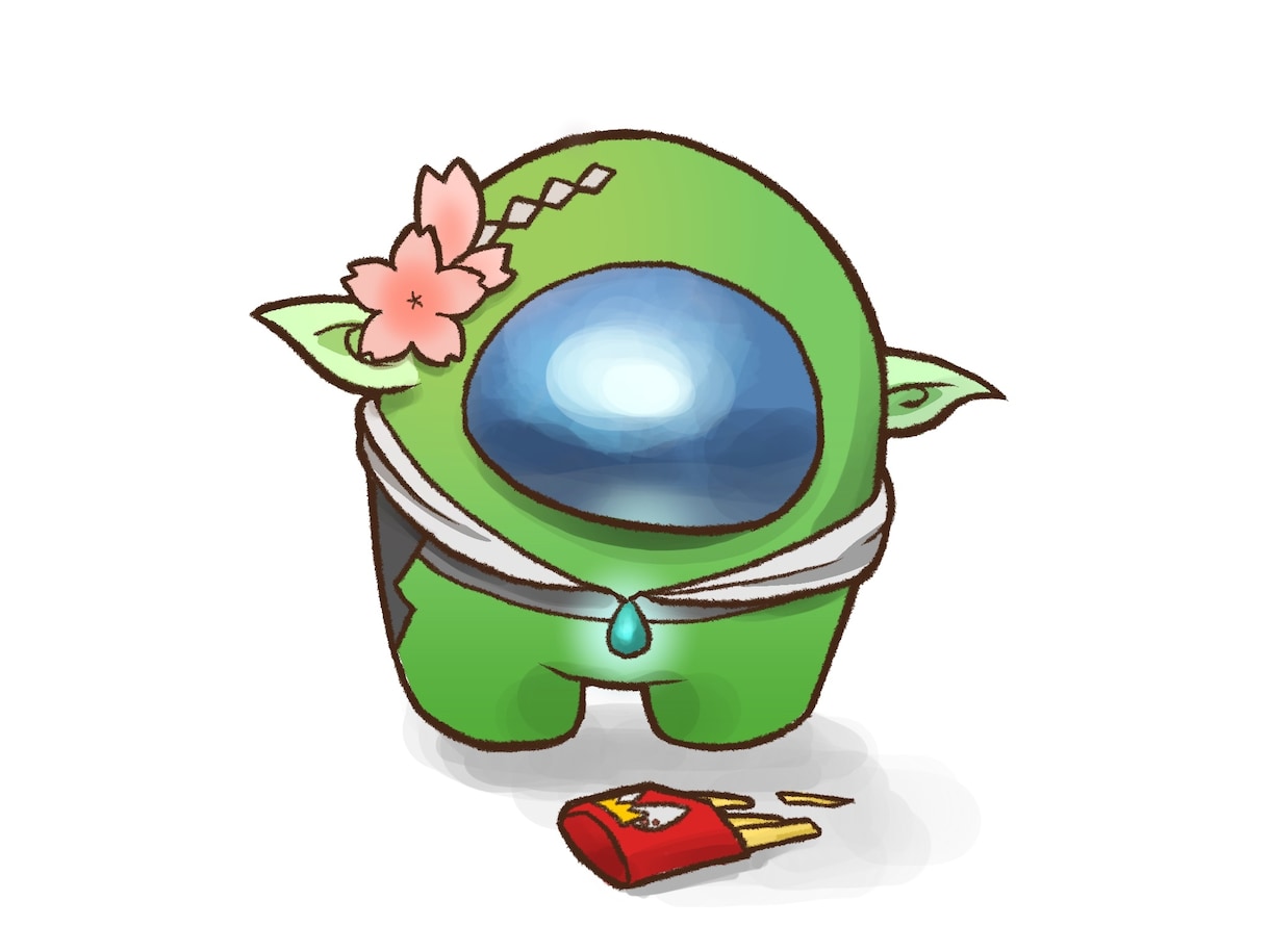 Vtuber配信AmongUs風イラスト作成します お持ちのキャラクターのアモアス風ちびキャラを描きます！ イメージ6
