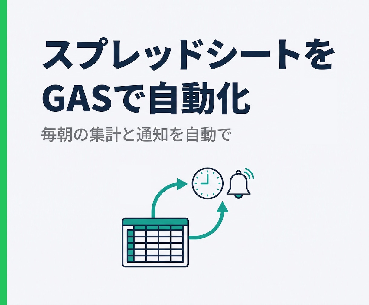 スプレッドシートとGASで自動化します 毎朝の集計と通知、もうやらなくて大丈夫です イメージ1
