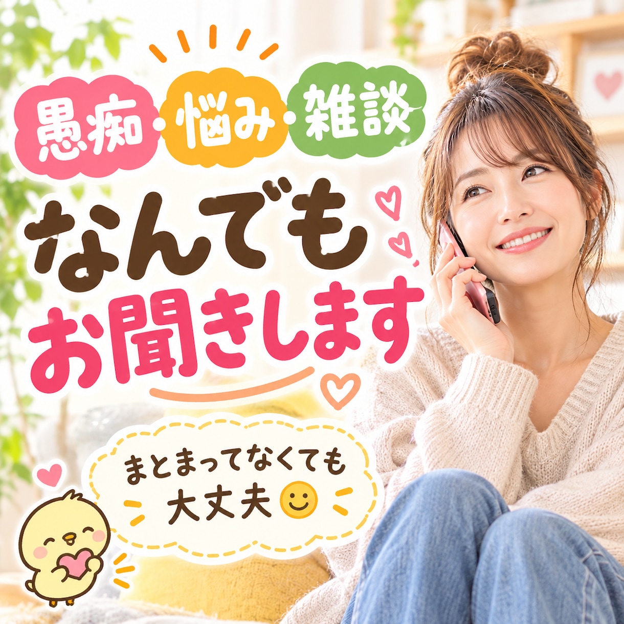 ぐち・悩み・雑談、何でもお聞きします 愚痴も悩みもまとまってなくて大丈夫です イメージ1