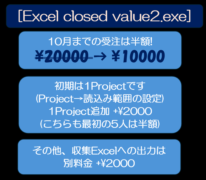 Excelを開かずに範囲データの抽出ができます データを大量のExcelで確保している方にお勧めです。 イメージ6