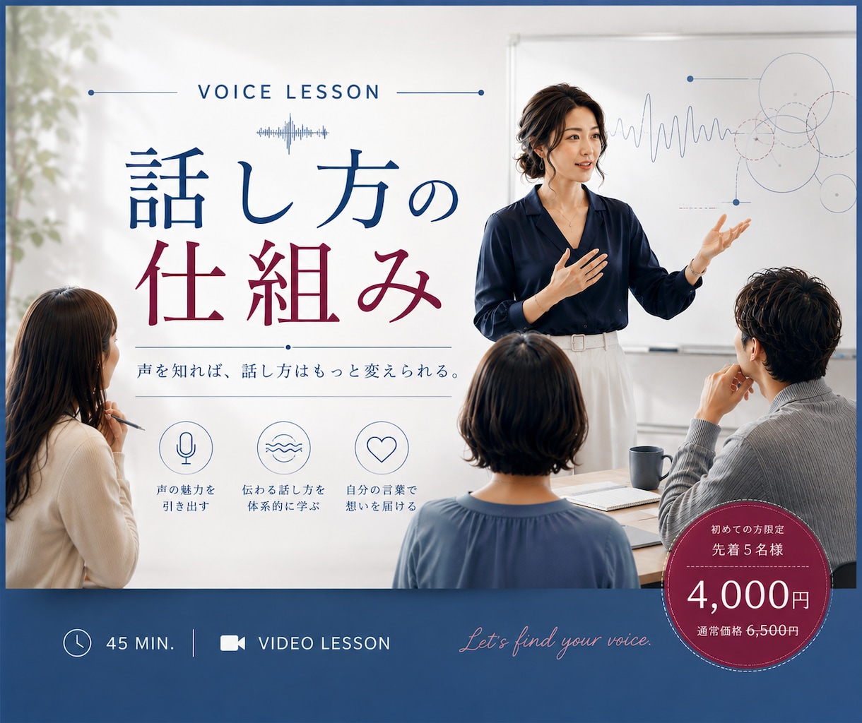 初心者歓迎「話し方の仕組み」声のプロが教えます 声を知れば、話し方はもっと変えられる。 イメージ1