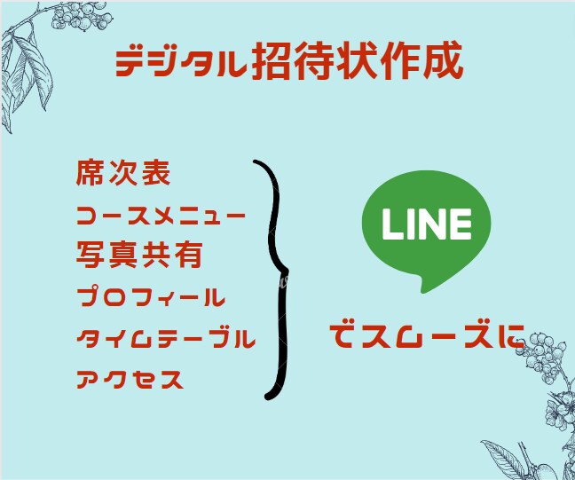結婚式の招待状をLINEから回答できるようにします 招待状から新郎新婦様のプロフィール等が見れるようになります イメージ2