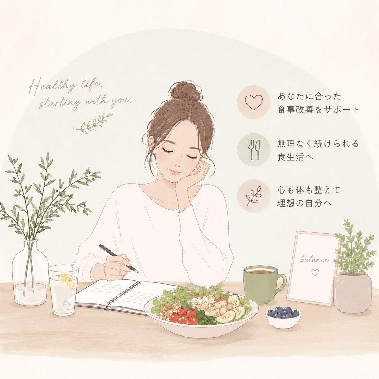あなたに合った食事改善を提案します ゆるーく食事改善して健康になりましょう！ イメージ1