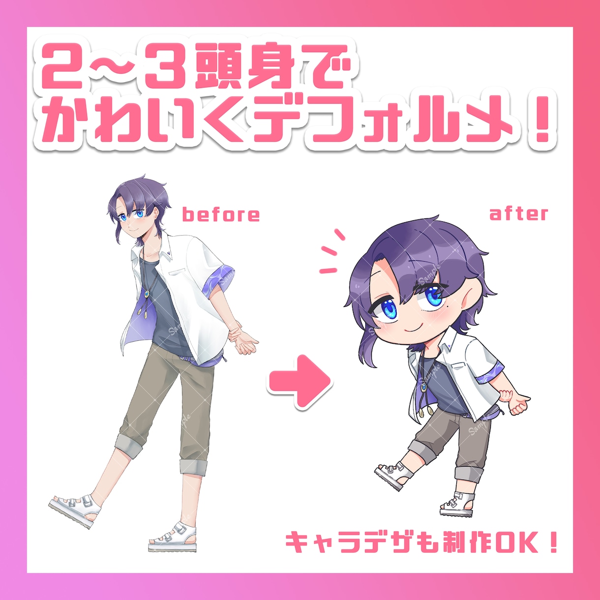 ミニキャライラストを描きます 商用利用もOK！さまざまな場面で使用可能！ イメージ2