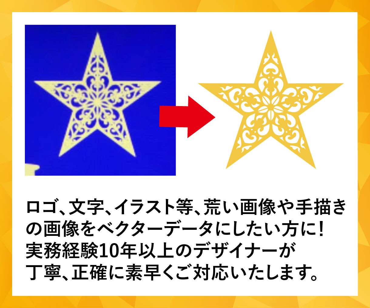荒い画像（ロゴ、文字、イラスト等）トレースします デザイナーが迅速丁寧24時間以内に納品いたします。 イメージ2