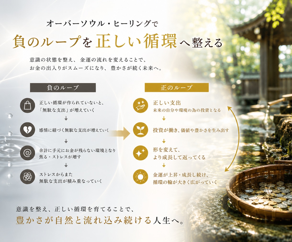お金の循環を整え金運の上昇を加速します 【リピーター様向け】金運の流れを高め豊かさが巡り続ける状態へ イメージ4