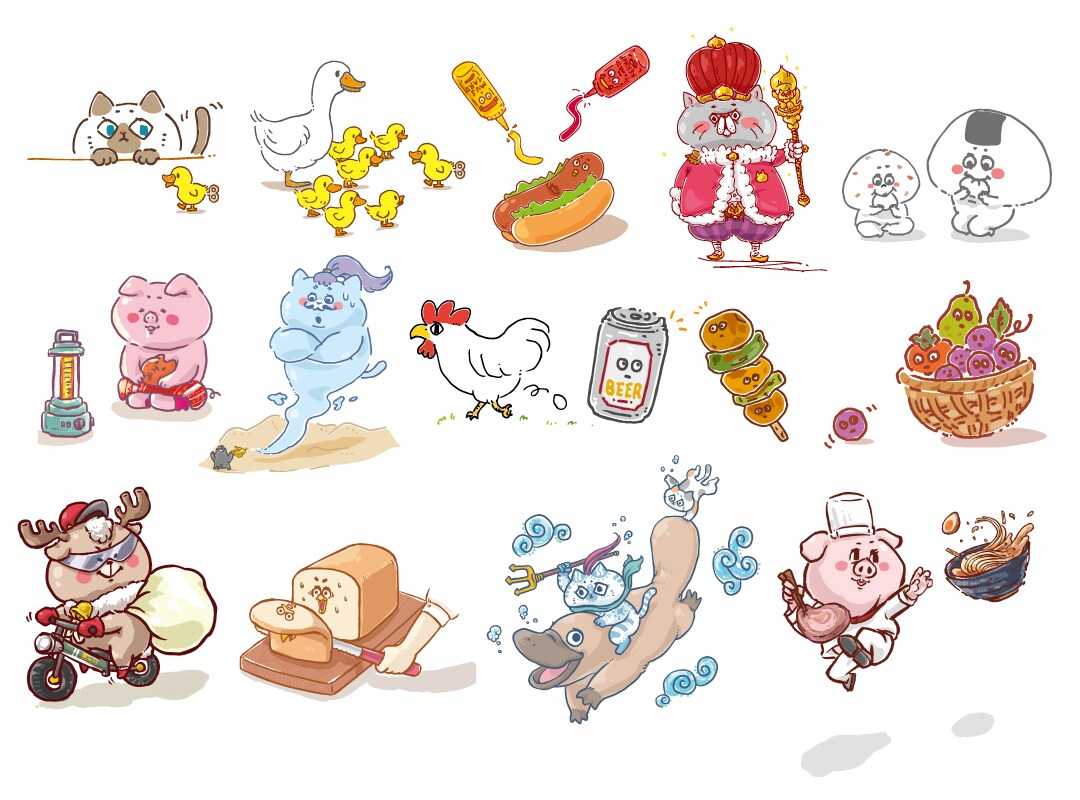 非萌え系のシンプルかわいいイラスト描きます 起業、新サービスのキャラクターや動画、本、メニュー挿絵にも！ イメージ8