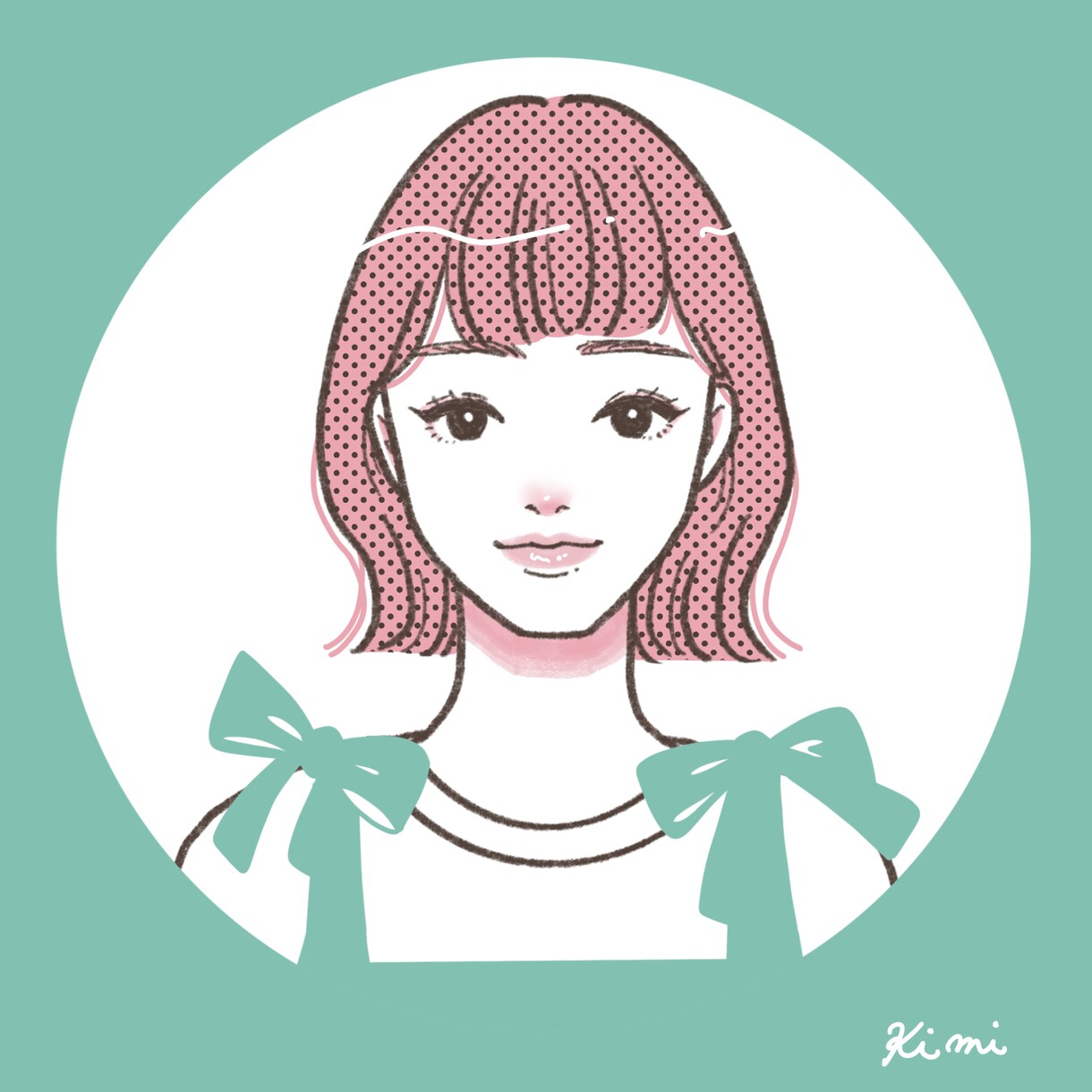 SNS用の似顔絵イラスト描きます エモかわいいタッチと、2色カラーのアイコンイラスト イメージ4