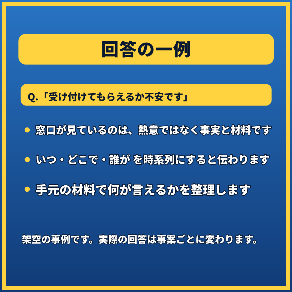 犯罪被害に遭ったあなたへ元刑事が1往復で応えます 【1往復】窃盗・暴行・痴漢など。まだ相談できていない方へ イメージ8
