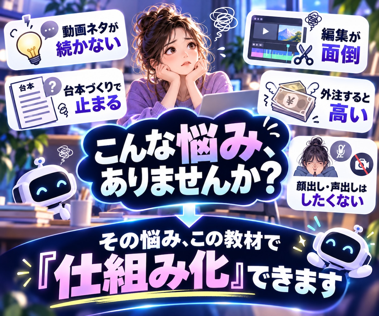 顔出し不要｜AIショート動画量産の仕組みを教えます 投稿を7工程に分け、最初の1本を基準動画として半自動化します イメージ2