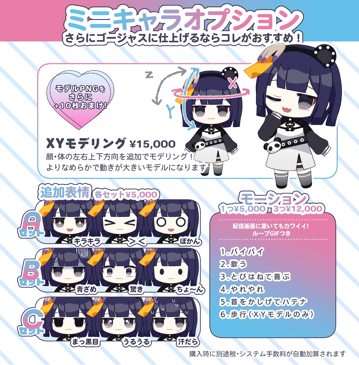 かわいいミニキャラモデルをイラストから作ります 表情キー３つ付き！Vtuber・配信者さんにオススメ！ イメージ4