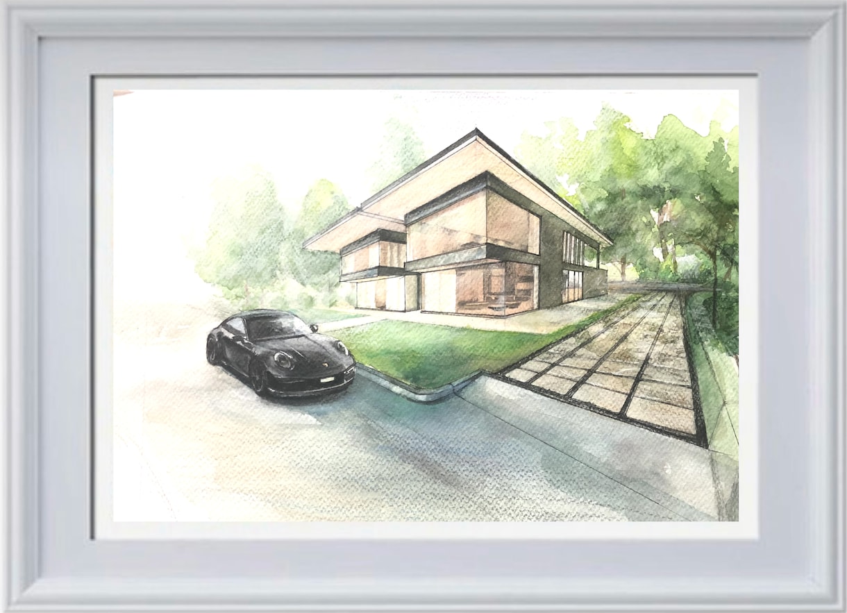 手描き建築パースを製作致します 特別なプレゼンやプレゼントに、特別な手描きパースを イメージ2