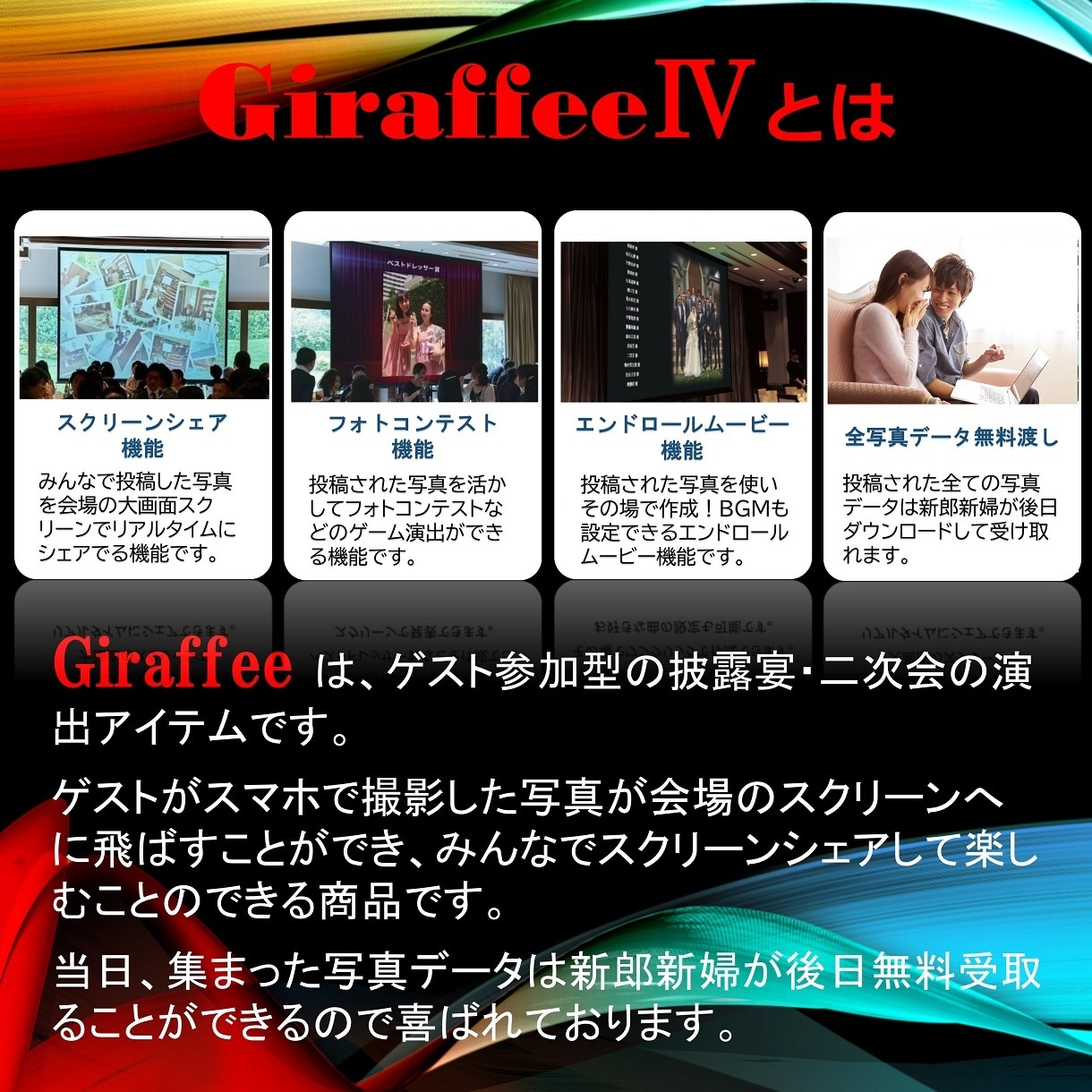 婚礼最新演出！ゲスト参加型演出アイテムをお作ります スマホでパシャ！写真をシュッ！みんなで楽しもう！ イメージ2