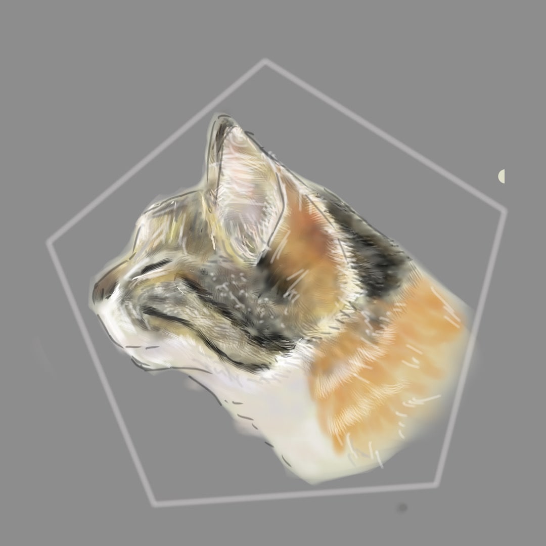 ご自宅で一緒に住んでるネコのイラストを制作します ご自宅ネコちゃんイラスト（お試し版：肩より上・顔アップ） イメージ1