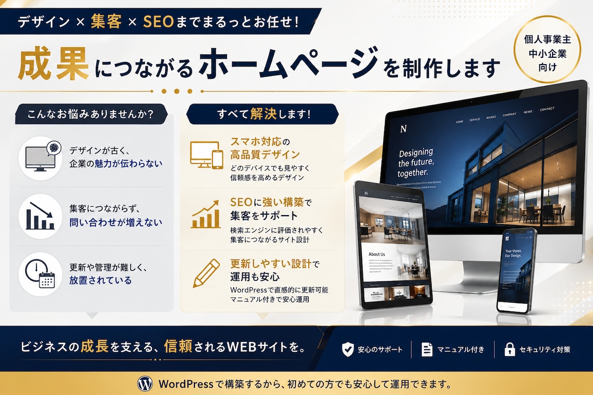 WordPressで成果につながるHP作ります 高品質・おしゃれ・更新しやすい・SEO対策付き イメージ2