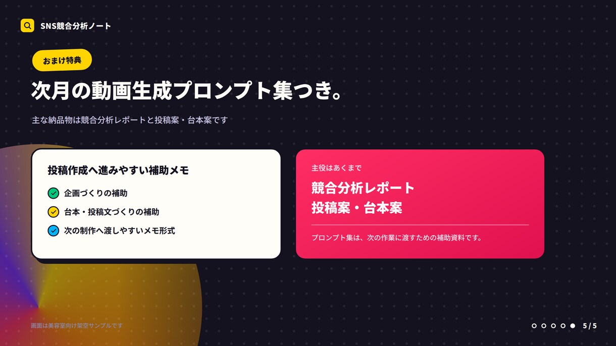 Instagram競合動画を分析します SNS提案を投稿案まで整理します イメージ5