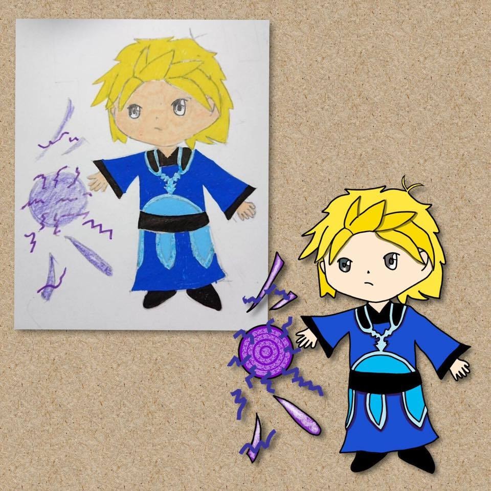 子供さんの絵をデジタル画像に仕上げます 紙に描いた絵をプリント用の画像に描きなおします イメージ3