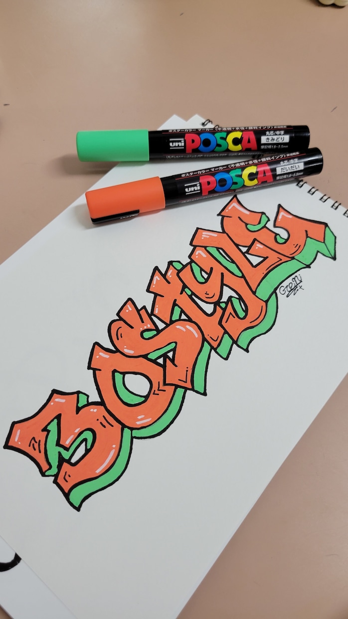 Graffitiアートで制作致します 街中に見かける落書き、Graffitiを手書きし制作してます イメージ2