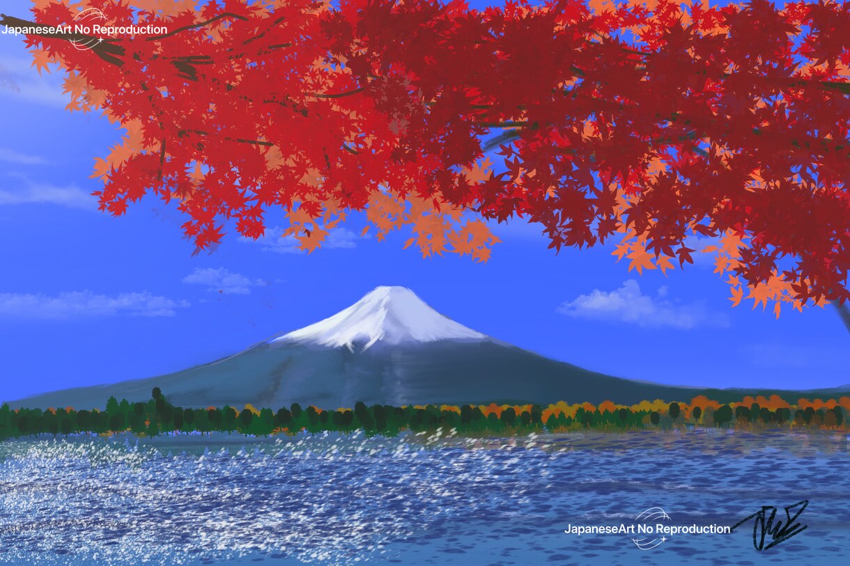 日本の四季を手描きしています 手描き日本の四季デジタルイラストをSNSアイコンや壁紙に！ イメージ9