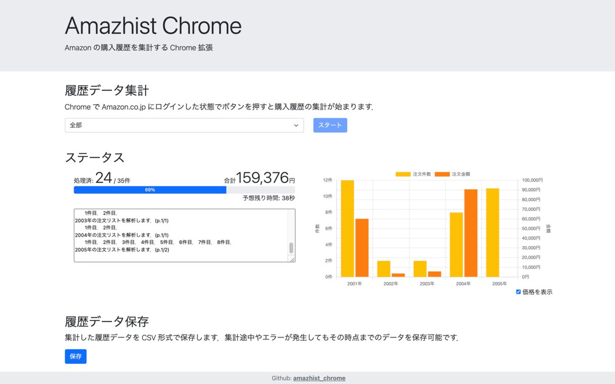 Amazonの全購入履歴をCSVで保存します アマゾン購入履歴をExcelに取り込んで家計管理を効率的に． イメージ1