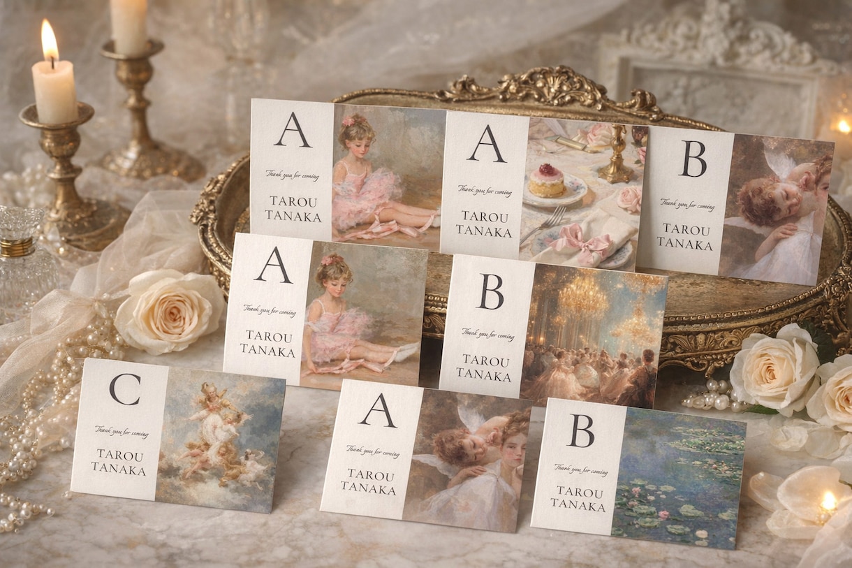 結婚式に合うおしゃれなエスコートカードを作成します 上品でエレガントなデザイン　〜あなたの結婚式を華やかに〜 イメージ1
